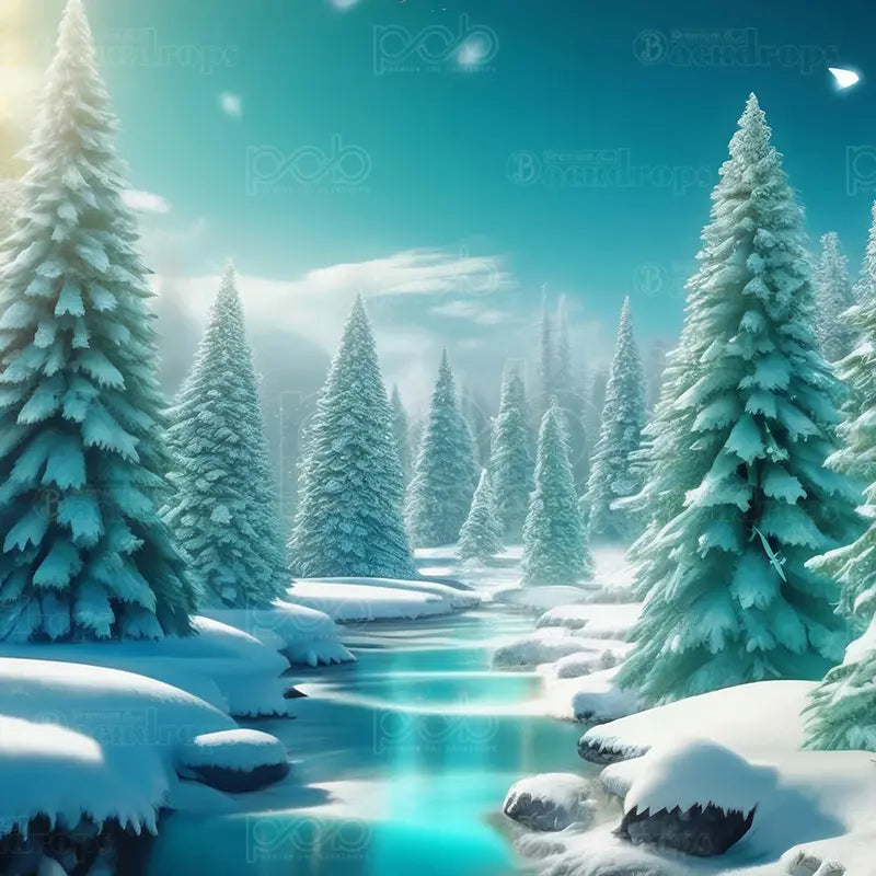 Pillow_Cover_Backdrops_aqua_green_winter_scence-pob-backdrops