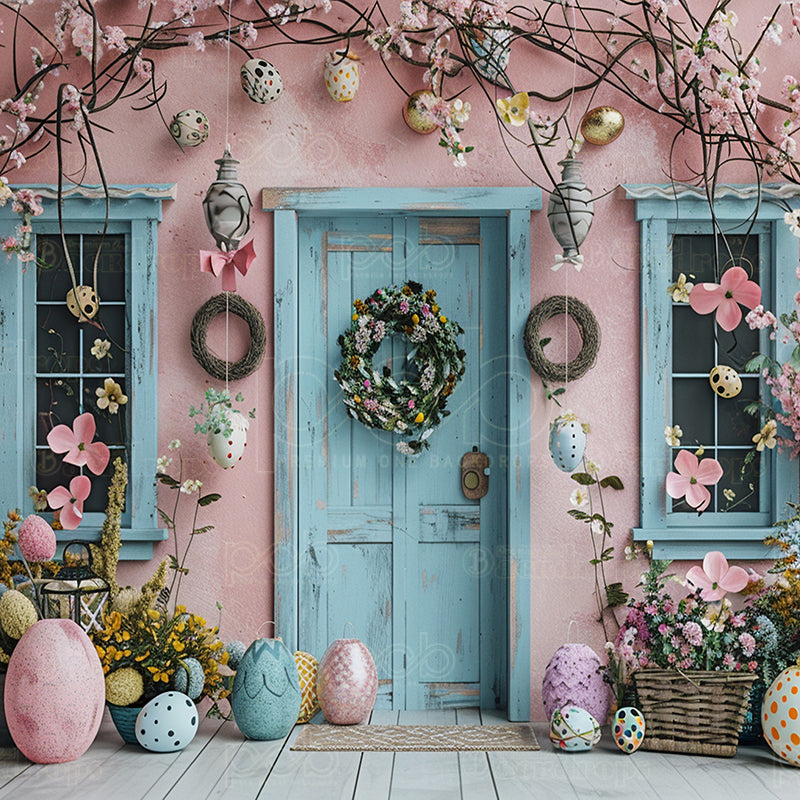 premium one pillowcover backdrops-Pink Easter Decor