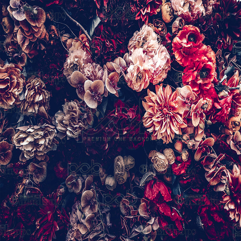 premium one pillowcover backdrops-Popping Colorful Flowers