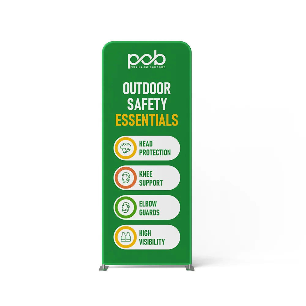 Portable tension fabric banner stand – front view