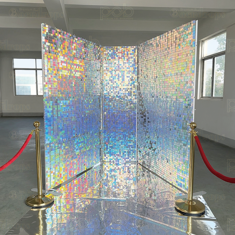 Colorful Shimmer Wall Vogue Booth