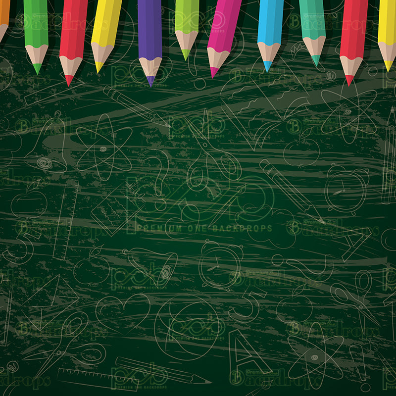 Pillow Cover Backdrop (School Supplies Chalk Art)