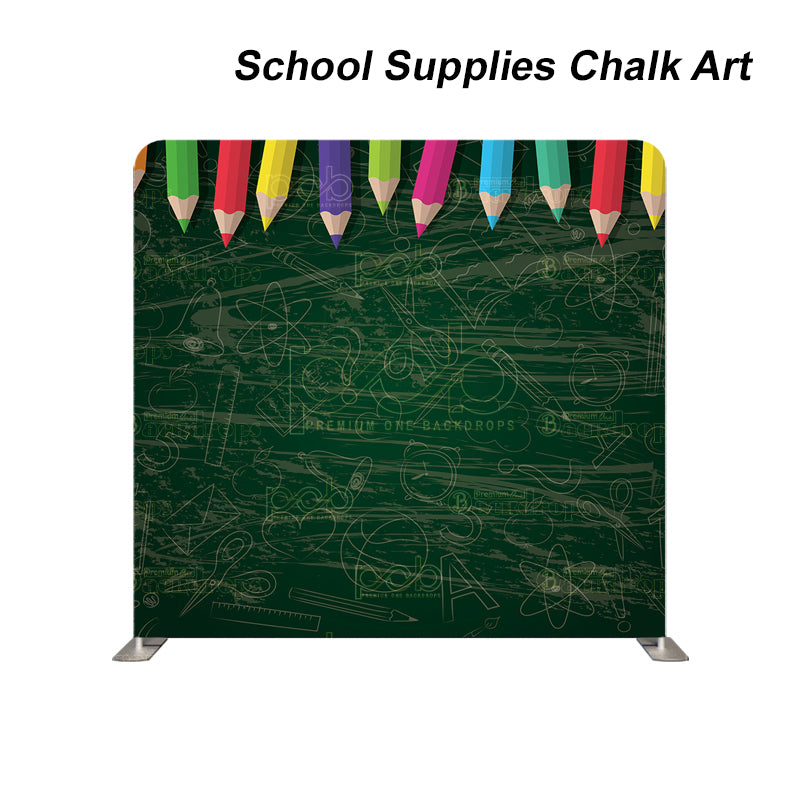 Pillow Cover Backdrop (School Supplies Chalk Art)