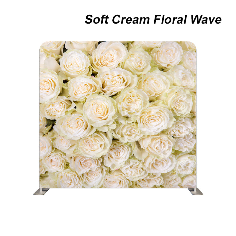 Pillow Cover Backdrop (Soft Cream Floral Wave)