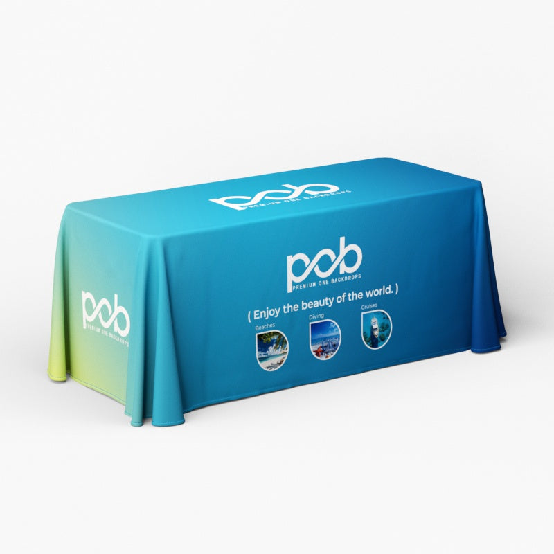 Full Color Table Cover with Logo, Open Back