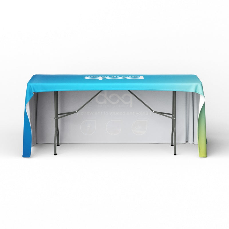 Full Color Table Cover with Logo, Open Back