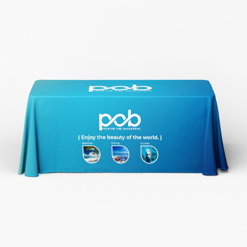 Full Color Table Cover with Logo, Open Back
