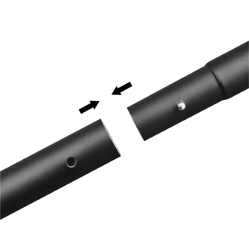 Push-button pole connection detail for 10ft step and repeat banner frame