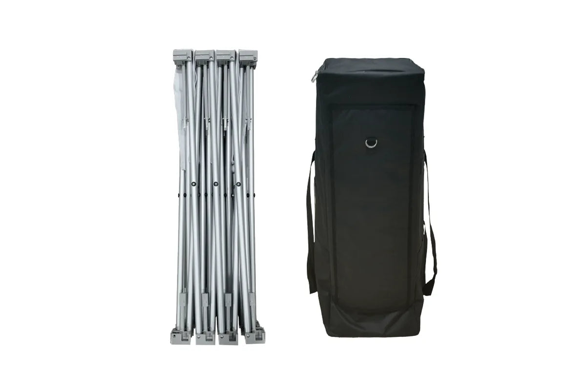 Step and repeat pop up display accessories and hardware components