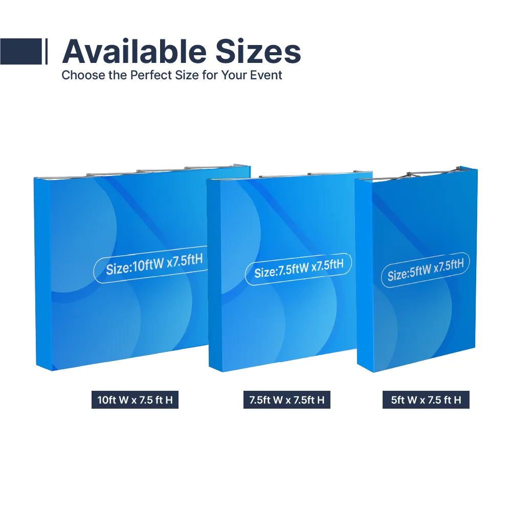 Straight pop up backdrop dimensions for trade show booth planning