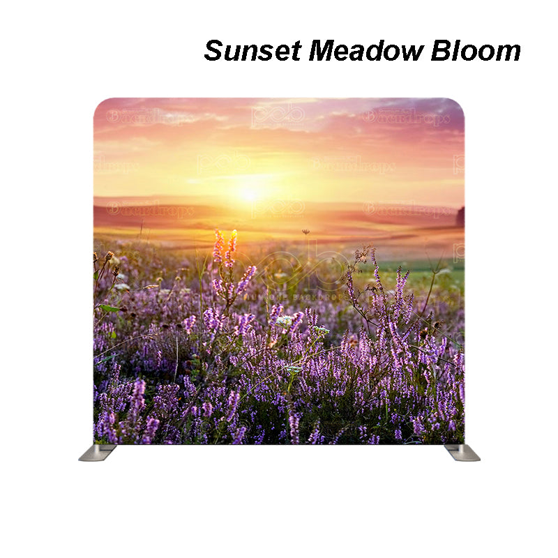 premium one pillowcover backdrops-Sunset Meadow Bloom
