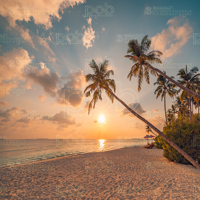 Pillow Cover Backdrop (Tropical Sunset Beach)