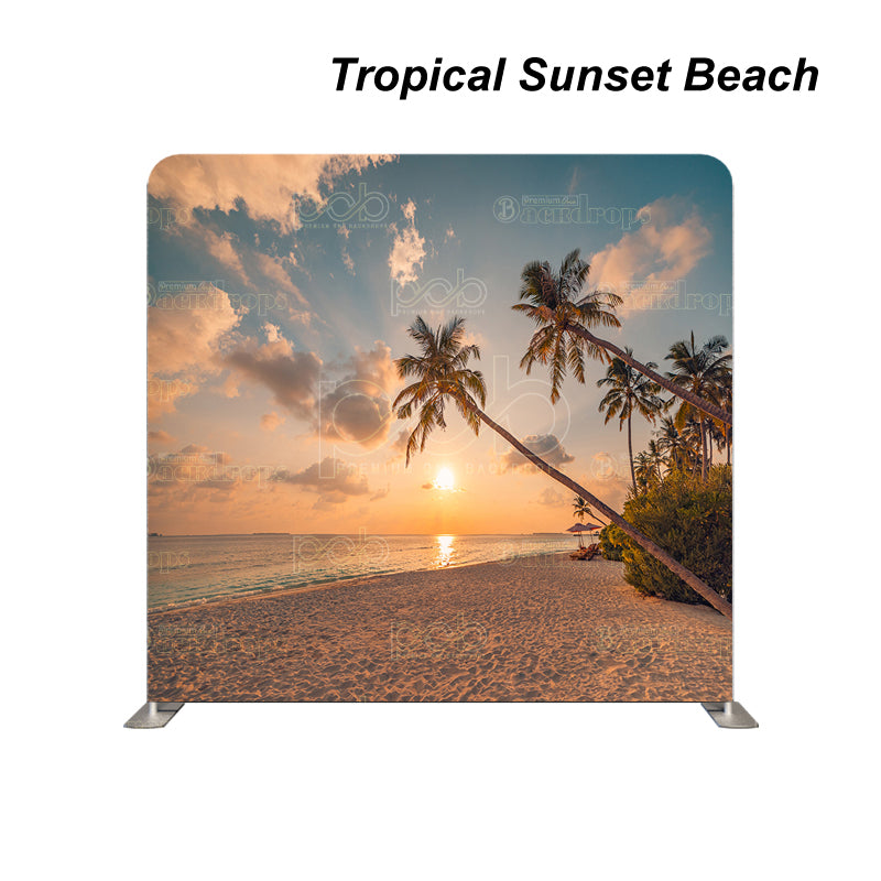Pillow Cover Backdrop (Tropical Sunset Beach)