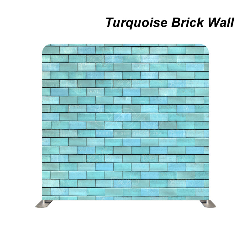 Pillow Cover Backdrop (Turquoise Brick Wall)