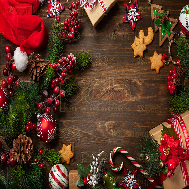 Pillow Cover Backdrop (Vintage Christmas Woodland)