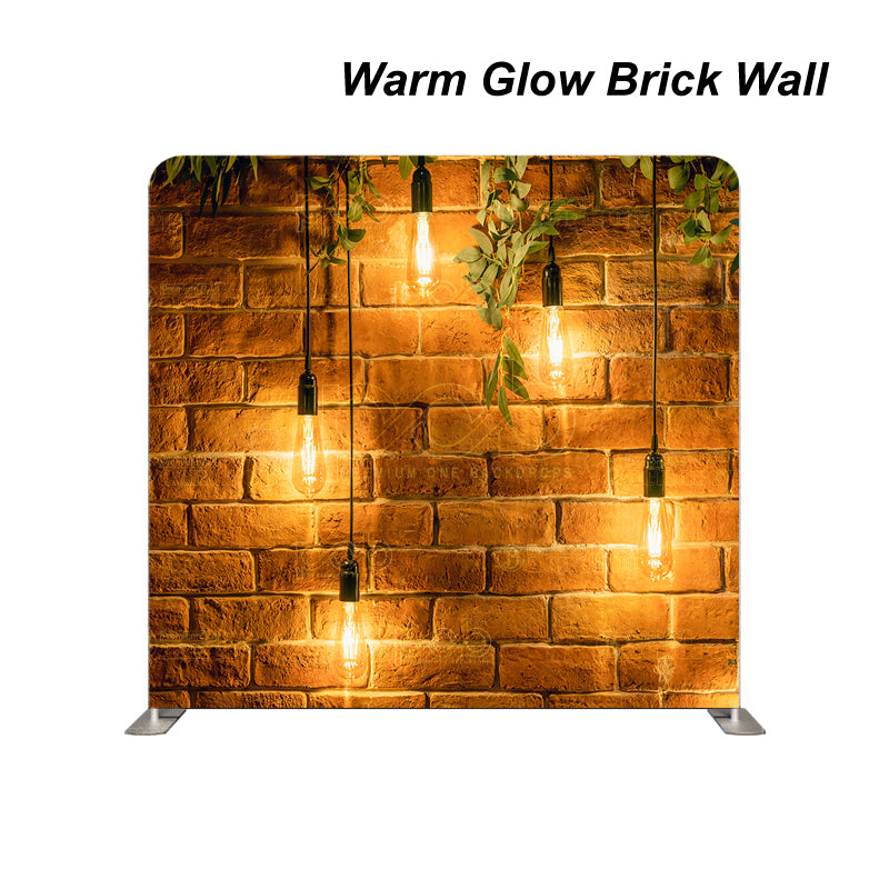 Pillow Cover Backdrop (Warm Glow Brick Wall)
