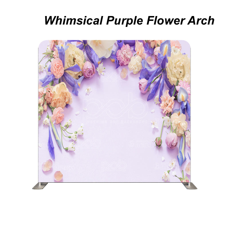 Pillow Cover Backdrop (Whimsical Purple Flower Arch)