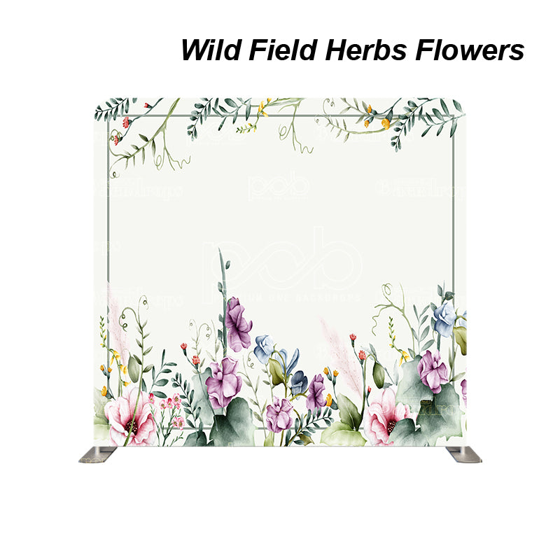 premium one pillowcover backdrops-Wild Field Herbs Flowers