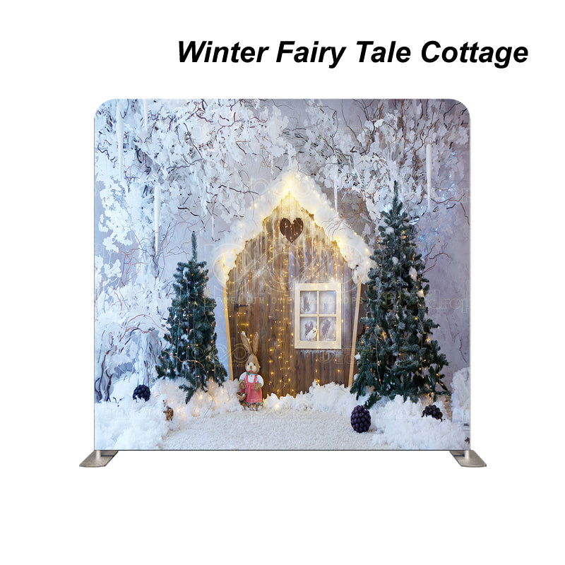 Pillow Cover Backdrop (Winter Fairy Tale Cottage)
