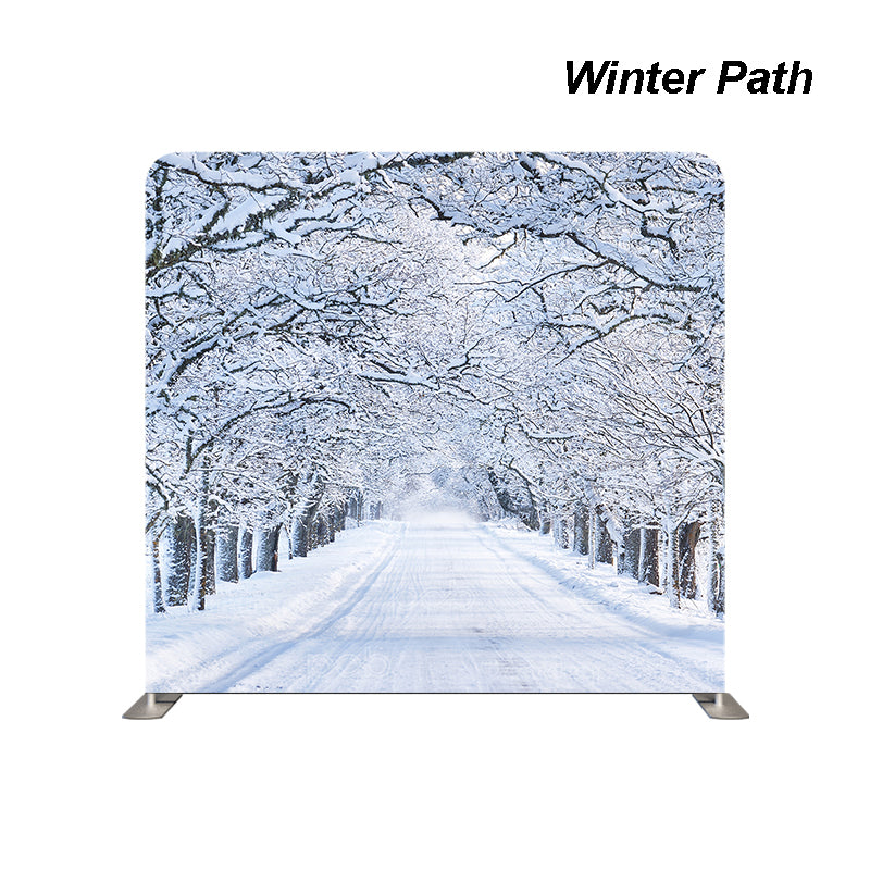 premium one pillowcover backdrops-Winter Path
