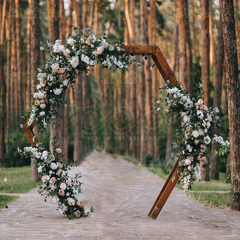 premium one pillowcover backdrops-Wooden arch decorated