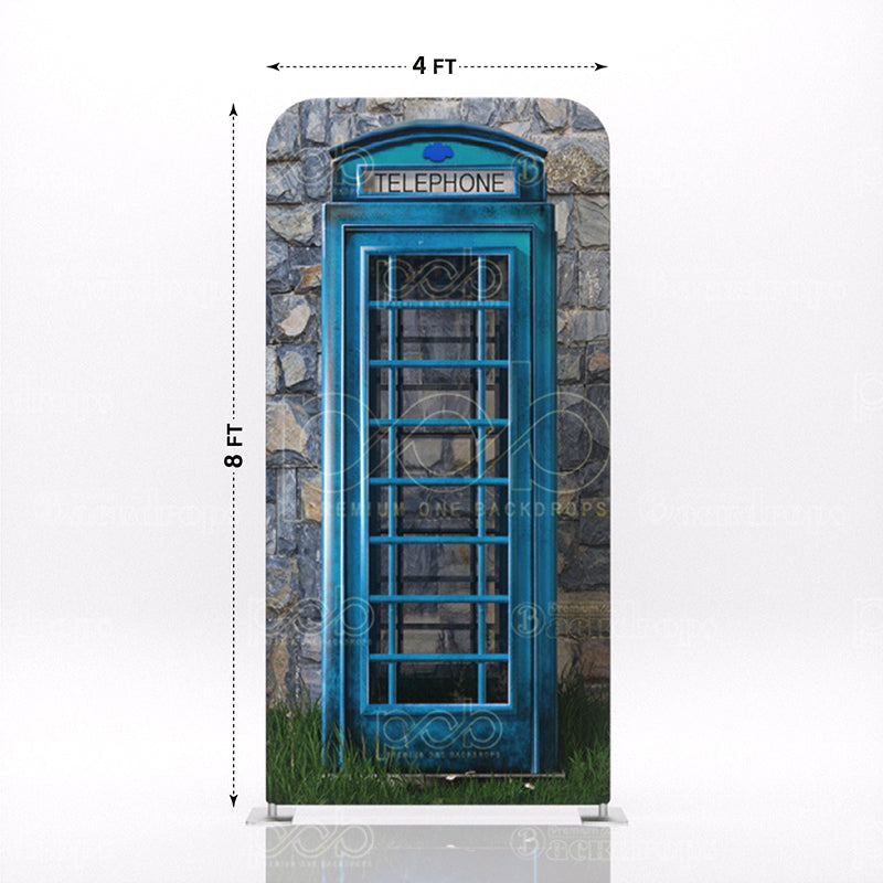 old school British Blue Telephone Booth