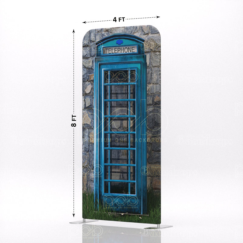 old school British Blue Telephone Booth
