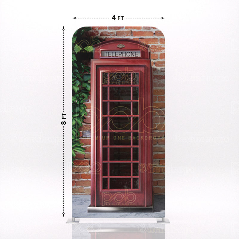 old school British London red telephone booth stand 10