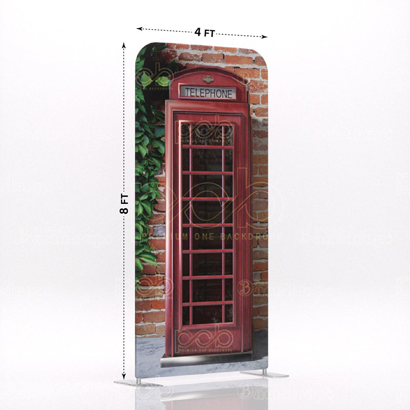 old school British London red telephone booth stand 10