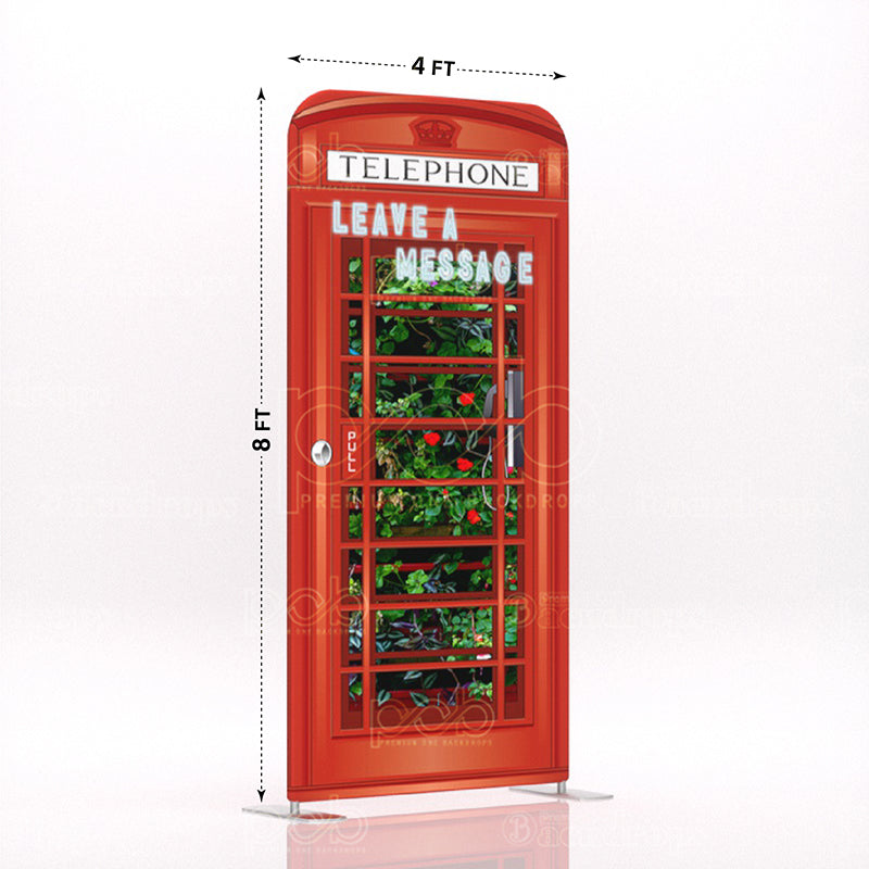 old school British London red telephone booth stand 4