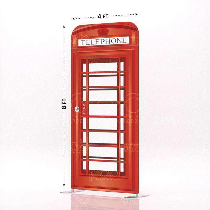 old school British London red telephone booth stand 6