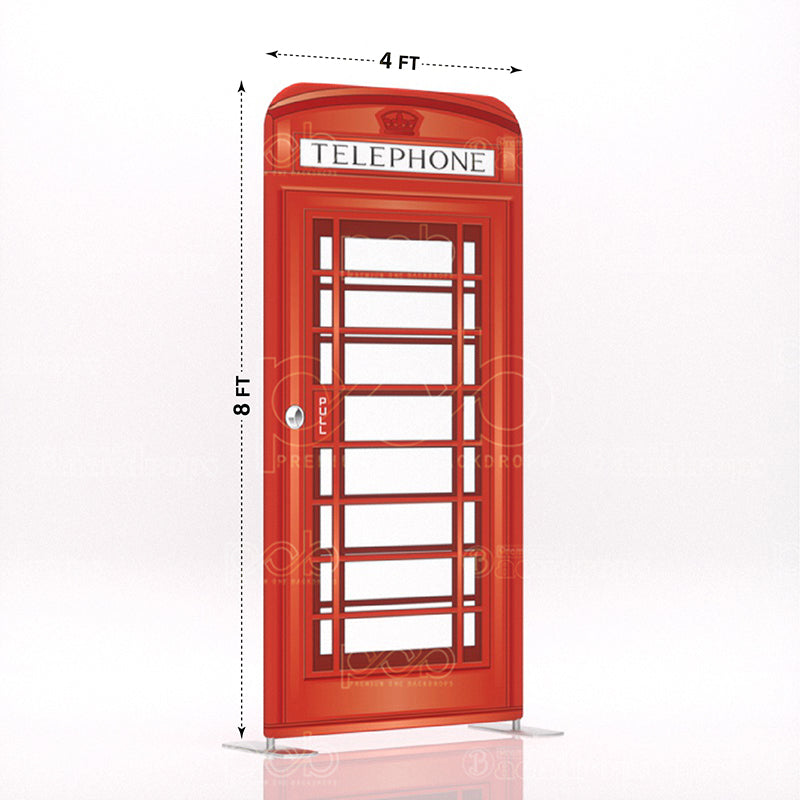 old school British London red telephone booth stand 6