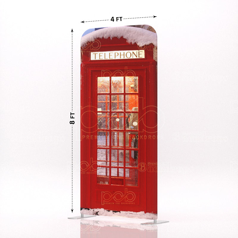 old school British London red telephone booth stand 9