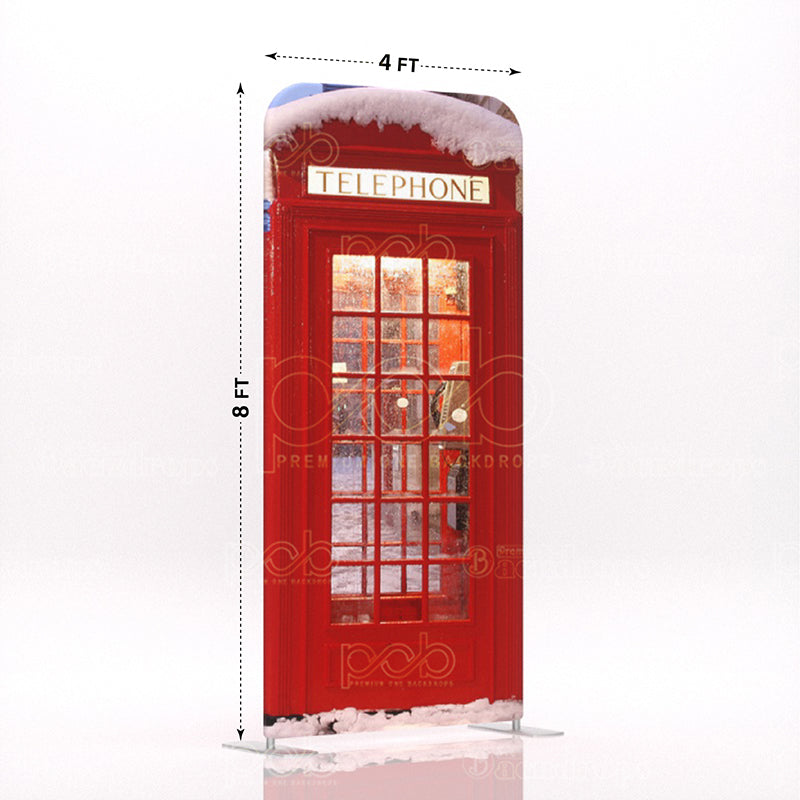 old school British London red telephone booth stand 9