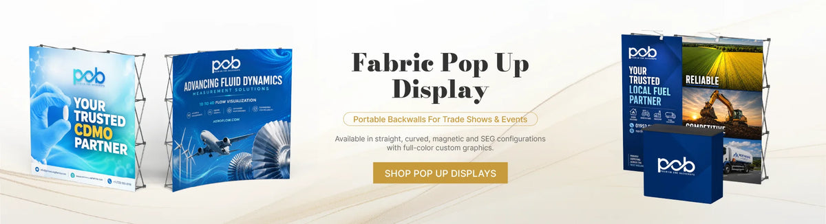 Custom portable fabric pop up display for trade shows and events