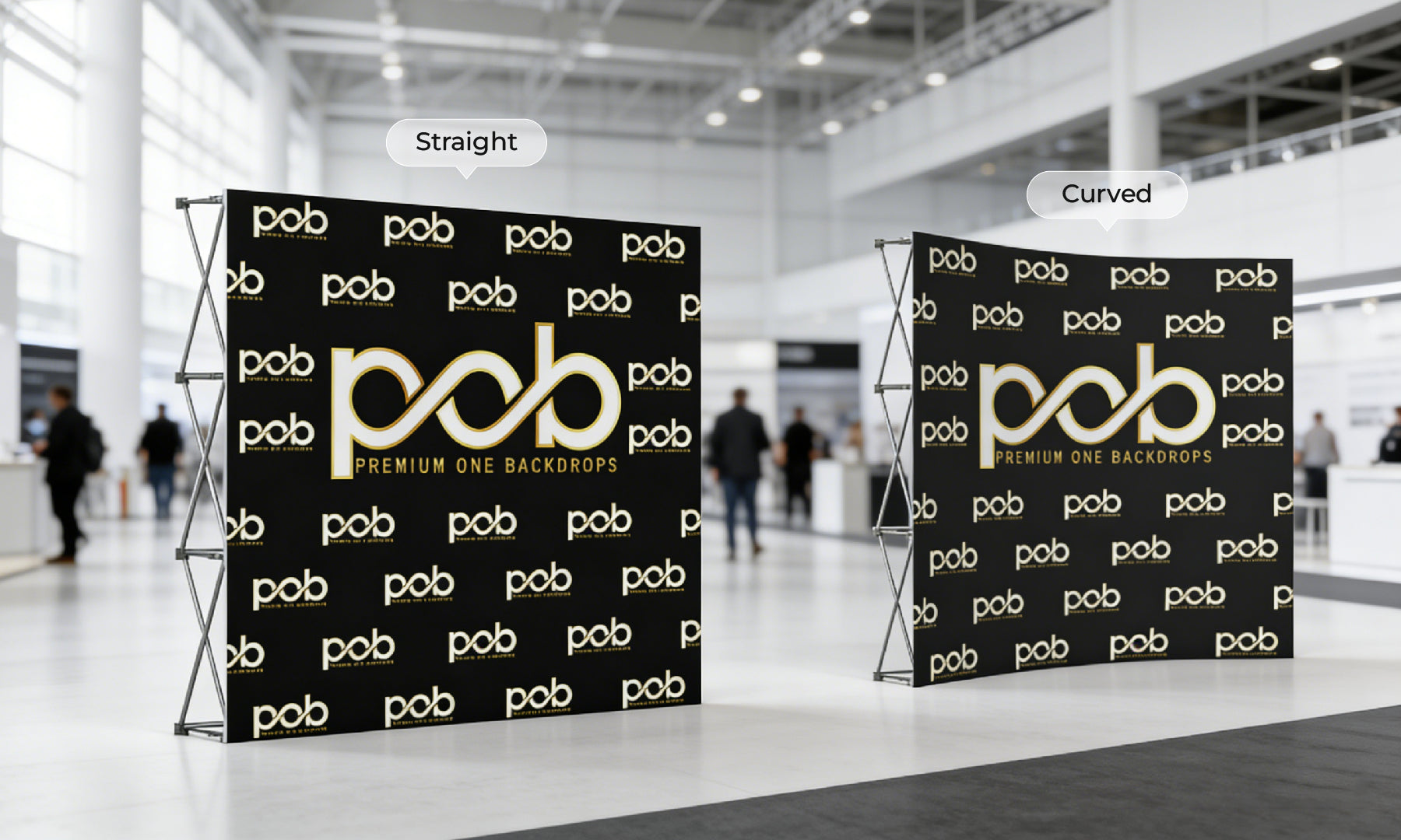 Best Step &amp; Repeat Pop Up Display for Trade Shows: Straight vs Curved