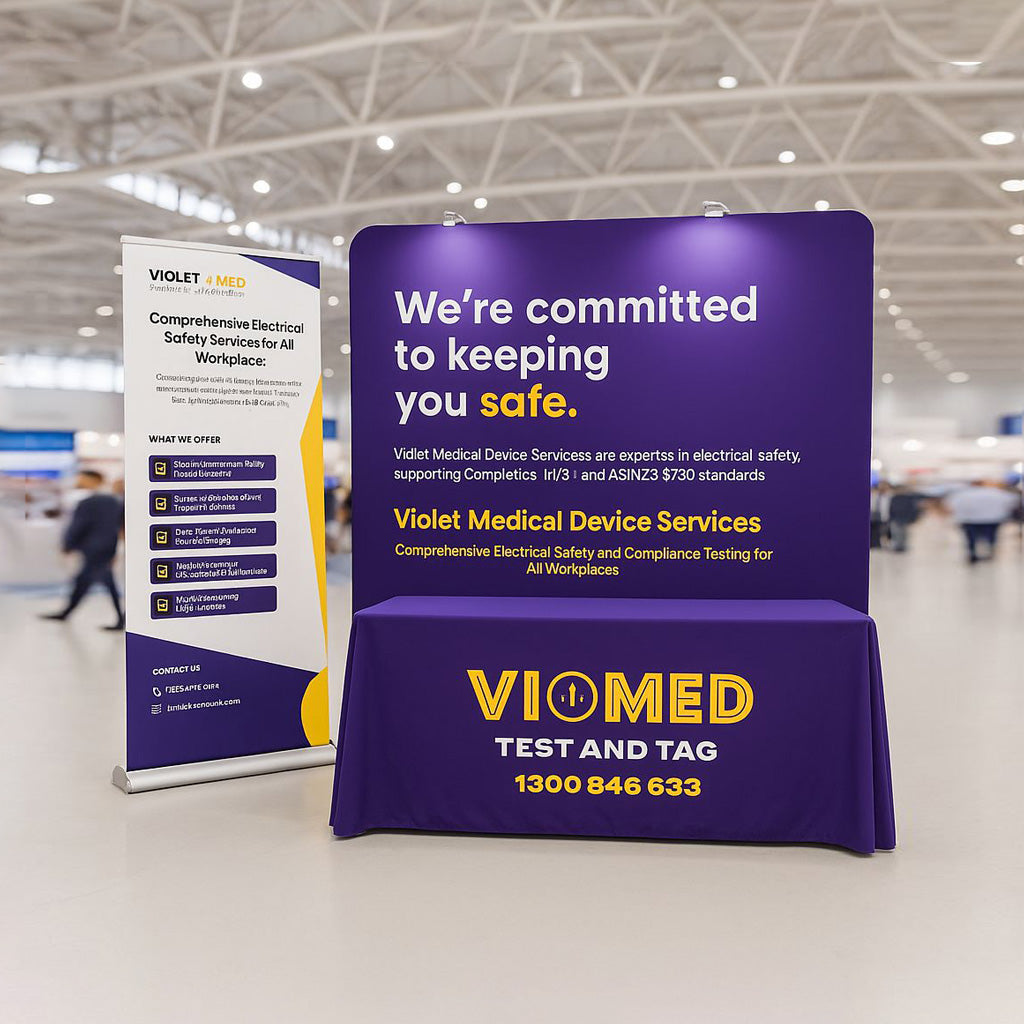 10x10 Trade Show Booth- Standard Kit (Backdrop + Roll Up Banner + Table Cover) | POB