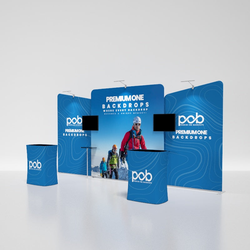 20x10ft Booth Kit with Slope & Straight Backdrops | POB