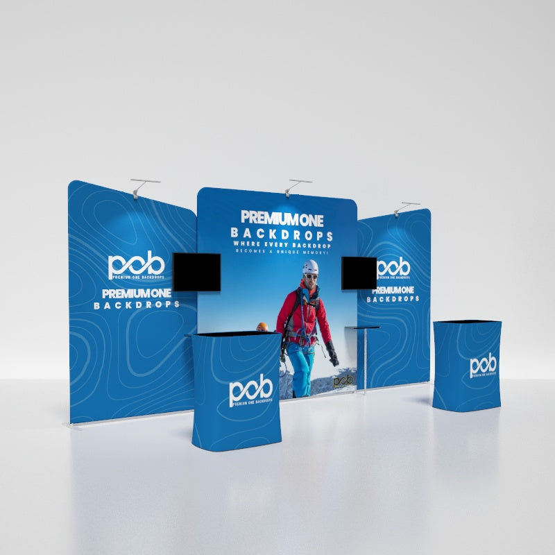 20x10ft Booth Kit with Slope & Straight Backdrops | POB