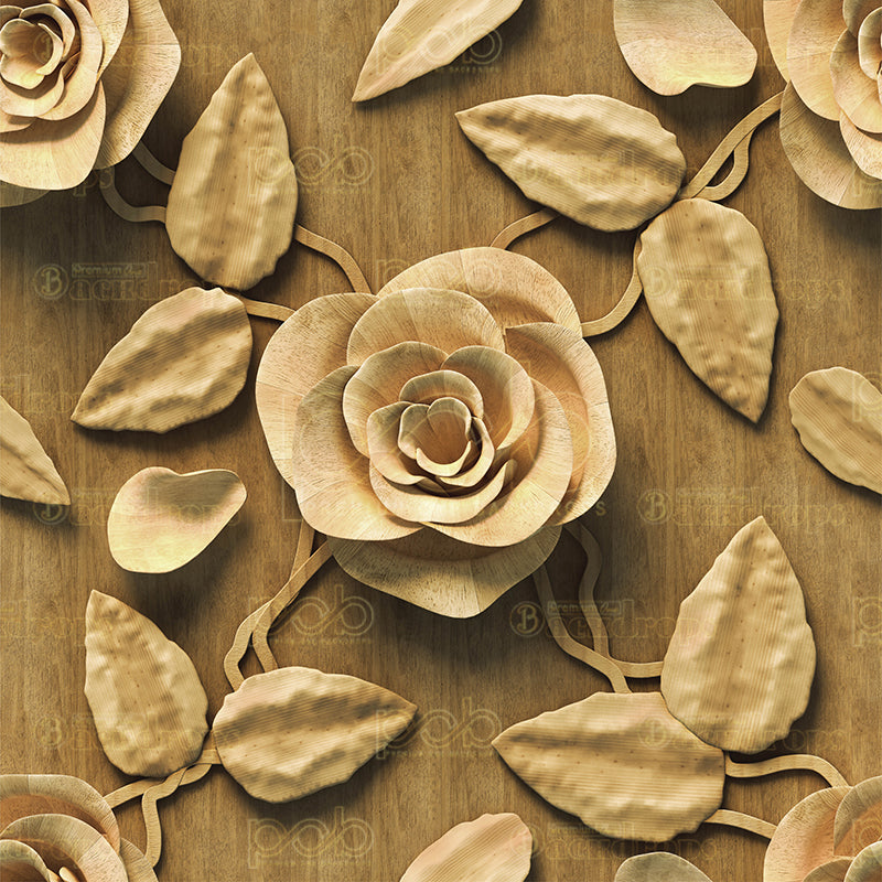 premium one pillow cover backdrops-3D Brown Roses