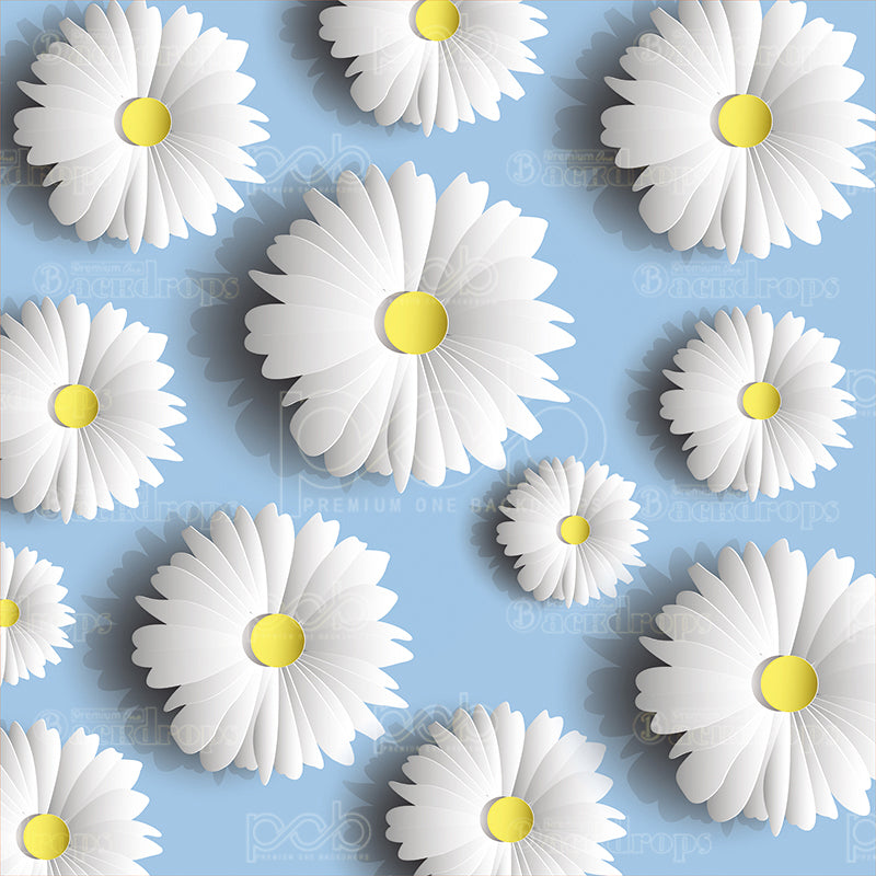 premium one pillowcover backdrops-3D Daisies