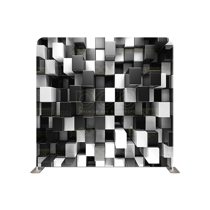 premium one pillowcover backdrops-3d Black and White Cubes