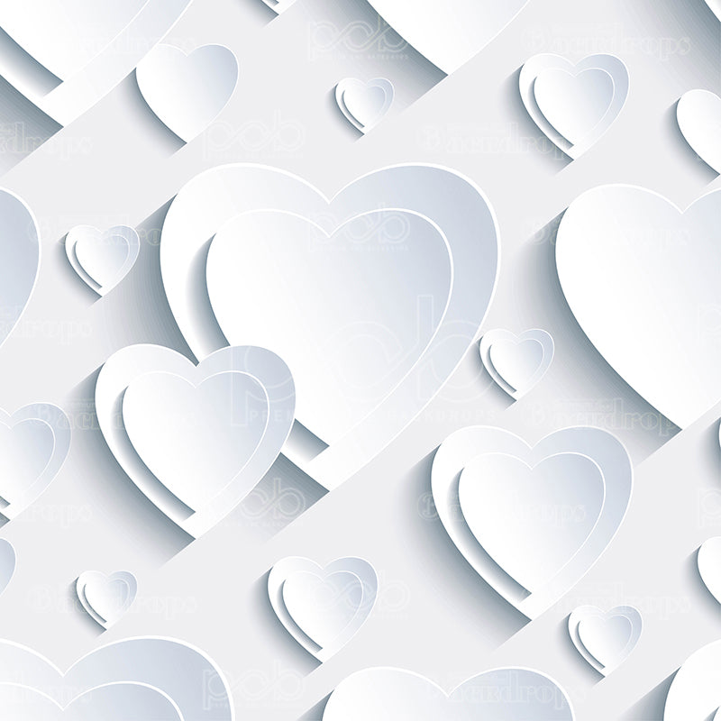 premium one pillow cover backdrops-3d White Hearts