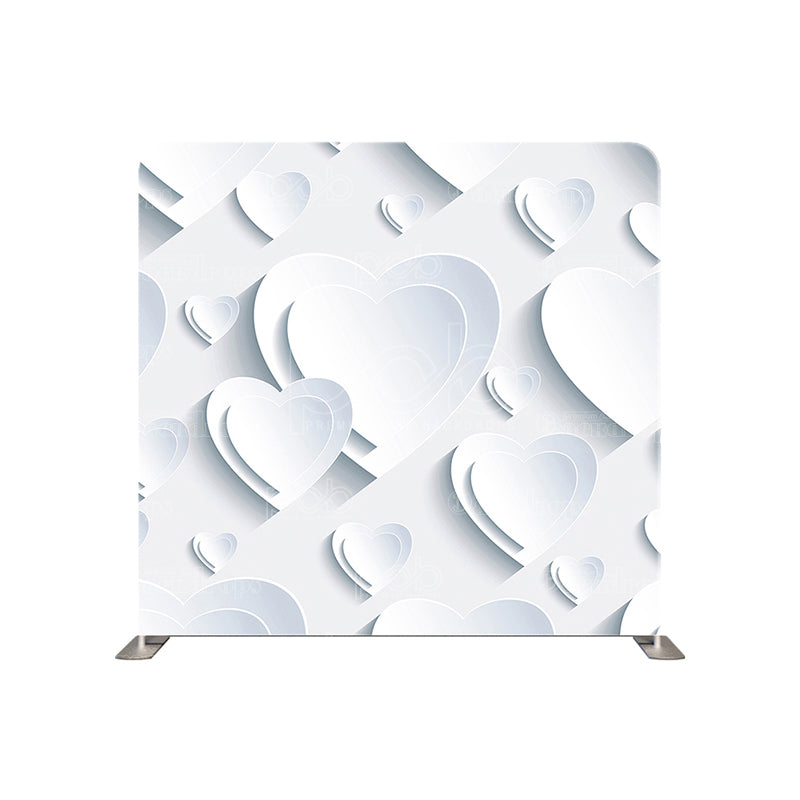 premium one pillowcover backdrops-3d White Hearts