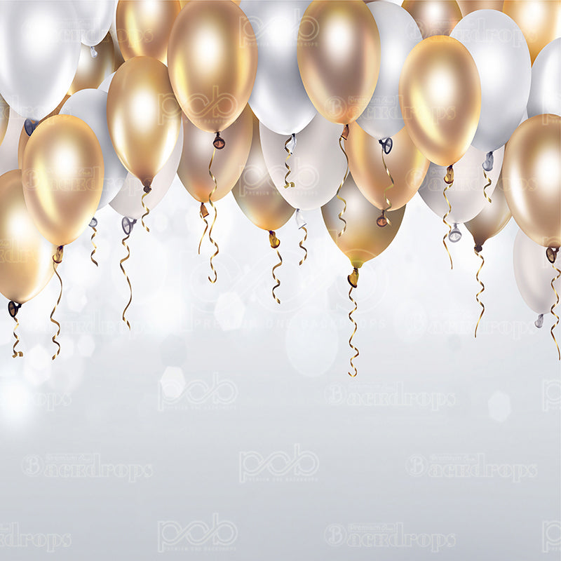 premium one pillow cover backdrops-Gold Balloon Bokeh