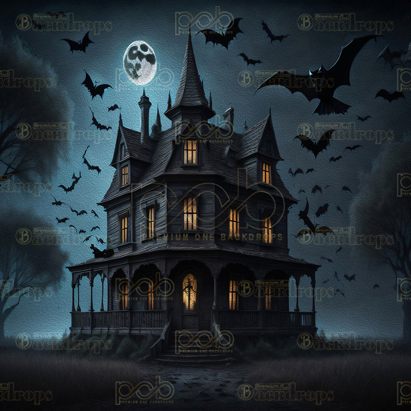 premium one pillowcover backdrops-Batty Mansion