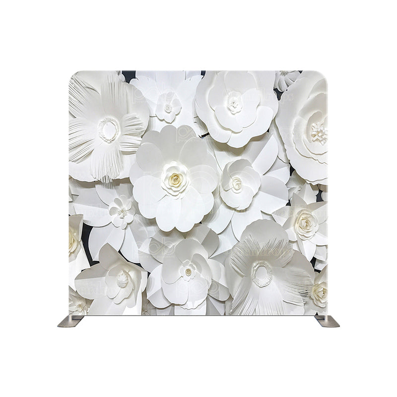 premium one pillowcover backdrops-Big White Paper Flower