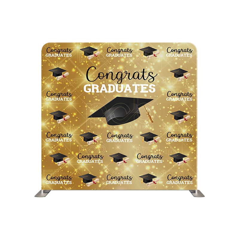 premium one pillowcover backdrops-Black And Gold Graduation