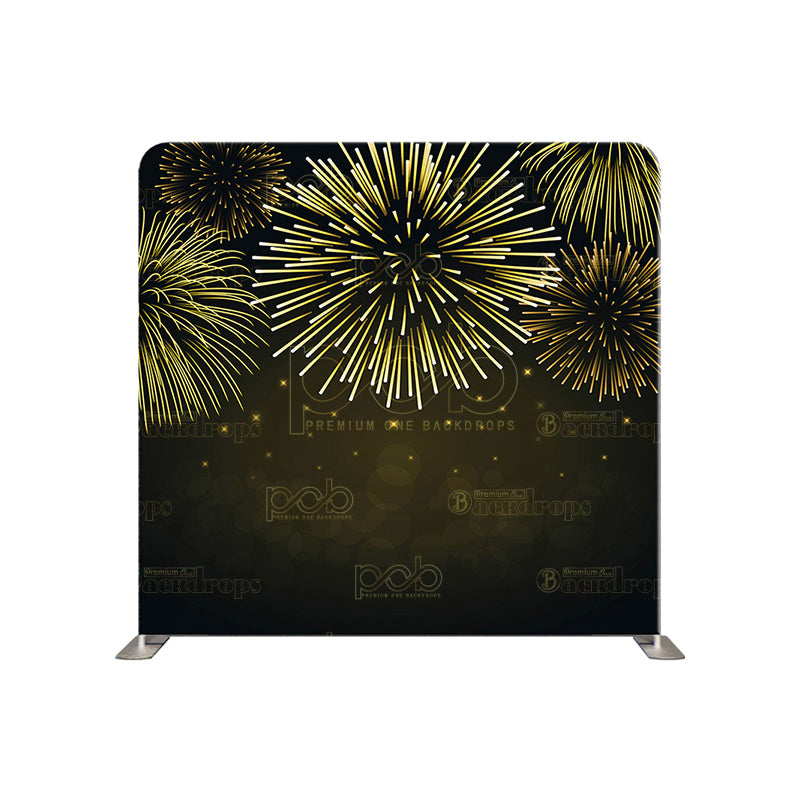 premium one pillowcover backdrops-Black and Gold Fireworks