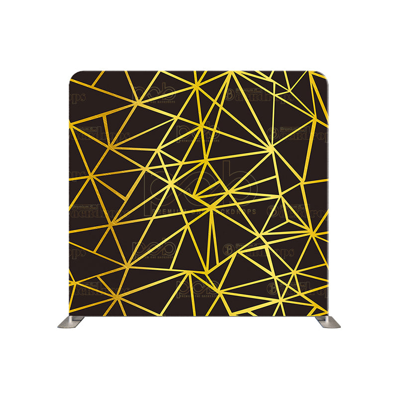 premium one pillowcover backdrops-Black and Gold Geometric